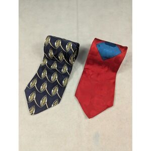 Set of 2 Bugatti All Silk Geometric‎ Pattern Mens Neck Ties